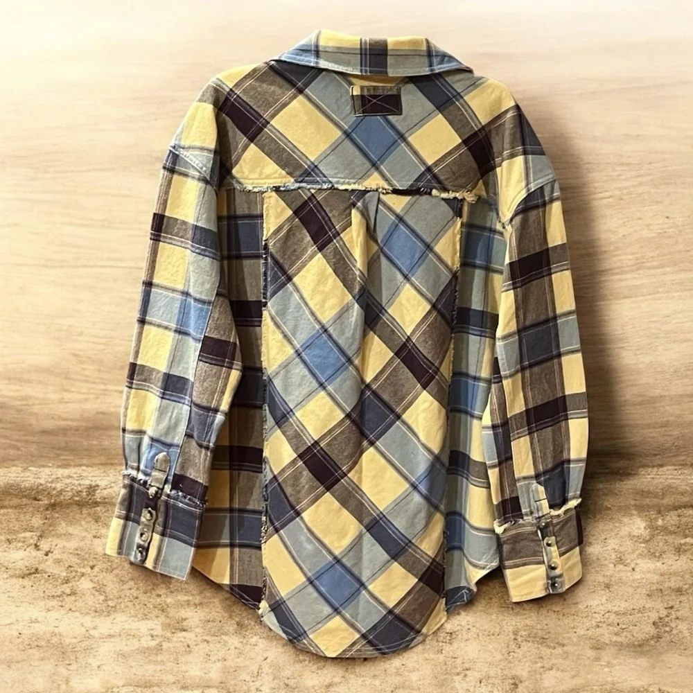 NWT Free People Layla Plaid Shirt